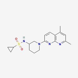 molecular formula C18H24N4O2S B6474675 N-[1-(5,7-dimethyl-1,8-naphthyridin-2-yl)piperidin-3-yl]cyclopropanesulfonamide CAS No. 2640861-72-7