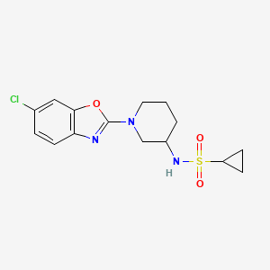 molecular formula C15H18ClN3O3S B6474680 N-[1-(6-chloro-1,3-benzoxazol-2-yl)piperidin-3-yl]cyclopropanesulfonamide CAS No. 2640972-44-5