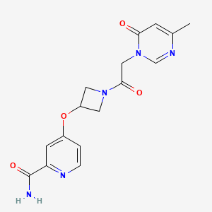 molecular formula C16H17N5O4 B6474691 4-({1-[2-(4-methyl-6-oxo-1,6-dihydropyrimidin-1-yl)acetyl]azetidin-3-yl}oxy)pyridine-2-carboxamide CAS No. 2640972-13-8