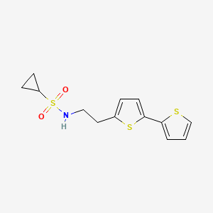 molecular formula C13H15NO2S3 B6474749 N-(2-{[2,2'-bithiophene]-5-yl}ethyl)cyclopropanesulfonamide CAS No. 2640822-05-3