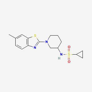 molecular formula C16H21N3O2S2 B6474811 N-[1-(6-methyl-1,3-benzothiazol-2-yl)piperidin-3-yl]cyclopropanesulfonamide CAS No. 2640842-58-4