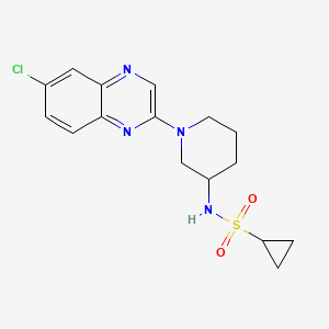 molecular formula C16H19ClN4O2S B6474812 N-[1-(6-chloroquinoxalin-2-yl)piperidin-3-yl]cyclopropanesulfonamide CAS No. 2640863-16-5