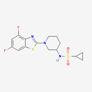 molecular formula C15H17F2N3O2S2 B6474922 N-[1-(4,6-difluoro-1,3-benzothiazol-2-yl)piperidin-3-yl]cyclopropanesulfonamide CAS No. 2640898-82-2