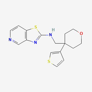 molecular formula C16H17N3OS2 B6474933 N-{[4-(thiophen-3-yl)oxan-4-yl]methyl}-[1,3]thiazolo[4,5-c]pyridin-2-amine CAS No. 2640821-81-2