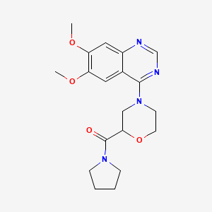 molecular formula C19H24N4O4 B6475029 6,7-dimethoxy-4-[2-(pyrrolidine-1-carbonyl)morpholin-4-yl]quinazoline CAS No. 2640835-08-9