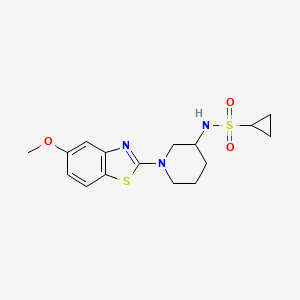 molecular formula C16H21N3O3S2 B6475050 N-[1-(5-methoxy-1,3-benzothiazol-2-yl)piperidin-3-yl]cyclopropanesulfonamide CAS No. 2640865-57-0