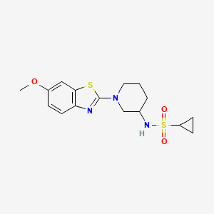 molecular formula C16H21N3O3S2 B6475055 N-[1-(6-methoxy-1,3-benzothiazol-2-yl)piperidin-3-yl]cyclopropanesulfonamide CAS No. 2640842-43-7