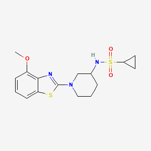 molecular formula C16H21N3O3S2 B6475060 N-[1-(4-methoxy-1,3-benzothiazol-2-yl)piperidin-3-yl]cyclopropanesulfonamide CAS No. 2640965-58-6