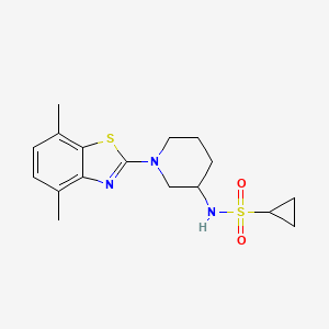 molecular formula C17H23N3O2S2 B6475138 N-[1-(4,7-dimethyl-1,3-benzothiazol-2-yl)piperidin-3-yl]cyclopropanesulfonamide CAS No. 2640888-98-6