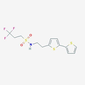 molecular formula C13H14F3NO2S3 B6475218 N-(2-{[2,2'-bithiophene]-5-yl}ethyl)-3,3,3-trifluoropropane-1-sulfonamide CAS No. 2640889-08-1