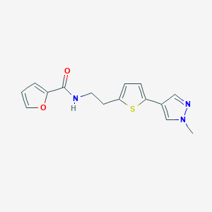 molecular formula C15H15N3O2S B6475278 N-{2-[5-(1-methyl-1H-pyrazol-4-yl)thiophen-2-yl]ethyl}furan-2-carboxamide CAS No. 2640836-56-0