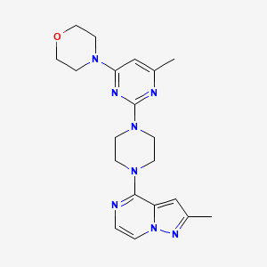 molecular formula C20H26N8O B6475330 4-[6-methyl-2-(4-{2-methylpyrazolo[1,5-a]pyrazin-4-yl}piperazin-1-yl)pyrimidin-4-yl]morpholine CAS No. 2640979-88-8