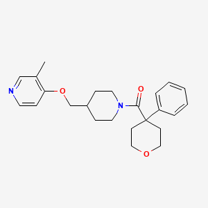 molecular formula C24H30N2O3 B6475337 3-methyl-4-{[1-(4-phenyloxane-4-carbonyl)piperidin-4-yl]methoxy}pyridine CAS No. 2640830-41-5