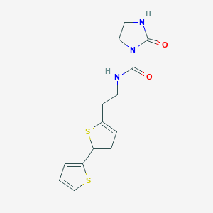 molecular formula C14H15N3O2S2 B6475342 N-(2-{[2,2'-bithiophene]-5-yl}ethyl)-2-oxoimidazolidine-1-carboxamide CAS No. 2640966-13-6