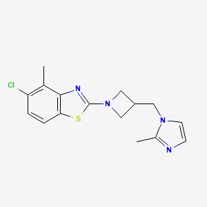 molecular formula C16H17ClN4S B6475484 5-chloro-4-methyl-2-{3-[(2-methyl-1H-imidazol-1-yl)methyl]azetidin-1-yl}-1,3-benzothiazole CAS No. 2640959-17-5