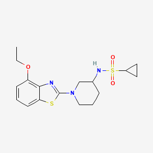molecular formula C17H23N3O3S2 B6475576 N-[1-(4-ethoxy-1,3-benzothiazol-2-yl)piperidin-3-yl]cyclopropanesulfonamide CAS No. 2640815-67-2