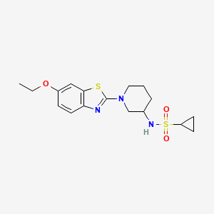 molecular formula C17H23N3O3S2 B6475577 N-[1-(6-ethoxy-1,3-benzothiazol-2-yl)piperidin-3-yl]cyclopropanesulfonamide CAS No. 2640878-19-7