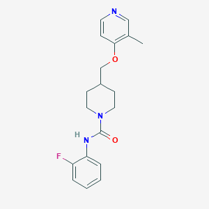 molecular formula C19H22FN3O2 B6475587 N-(2-fluorophenyl)-4-{[(3-methylpyridin-4-yl)oxy]methyl}piperidine-1-carboxamide CAS No. 2640980-05-6