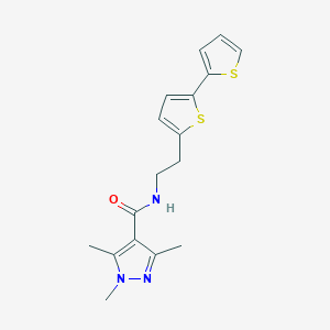 molecular formula C17H19N3OS2 B6475636 N-(2-{[2,2'-bithiophene]-5-yl}ethyl)-1,3,5-trimethyl-1H-pyrazole-4-carboxamide CAS No. 2640897-69-2