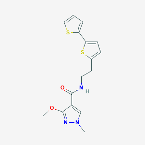 molecular formula C16H17N3O2S2 B6475772 N-(2-{[2,2'-bithiophene]-5-yl}ethyl)-3-methoxy-1-methyl-1H-pyrazole-4-carboxamide CAS No. 2640821-59-4