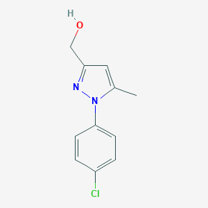 molecular formula C11H11ClN2O B064773 3-Hydroxymethyl-5-methyl-N(4-chlorophenyl)-pyrazole CAS No. 169547-92-6