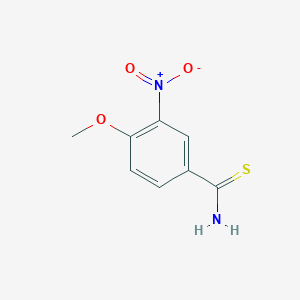 molecular formula C8H8N2O3S B064781 4-Methoxy-3-nitrobenzenecarbothioamide CAS No. 175277-84-6