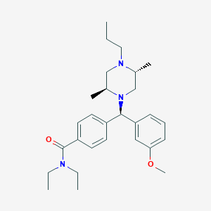 molecular formula C28H41N3O2 B064782 4-[(R)-[(2S,5R)-2,5-dimethyl-4-propylpiperazin-1-yl]-(3-methoxyphenyl)methyl]-N,N-diethylbenzamide CAS No. 159860-31-8