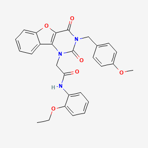 molecular formula C28H25N3O6 B6478267 N-(2-ethoxyphenyl)-2-[3-(4-methoxybenzyl)-2,4-dioxo-3,4-dihydro[1]benzofuro[3,2-d]pyrimidin-1(2H)-yl]acetamide CAS No. 892435-71-1