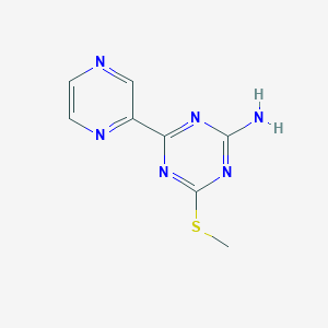 4-(Methylthio)-6-pyrazin-2-yl-1,3,5-triazin-2-amine
