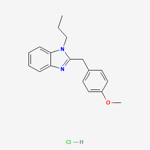 molecular formula C18H21ClN2O B6478600 2-[(4-methoxyphenyl)methyl]-1-propyl-1H-1,3-benzodiazole hydrochloride CAS No. 1051941-78-6