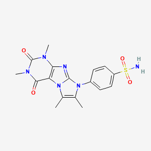 molecular formula C17H18N6O4S B6478699 4-(1,3,6,7-tetramethyl-2,4-dioxo-3,4-dihydro-1H-imidazo[2,1-f]purin-8(2H)-yl)benzenesulfonamide CAS No. 921063-93-6