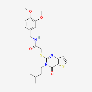 N-[(3,4-dimethoxyphenyl)methyl]-2-{[3-(3-methylbutyl)-4-oxo-3H,4H-thieno[3,2-d]pyrimidin-2-yl]sulfanyl}acetamide