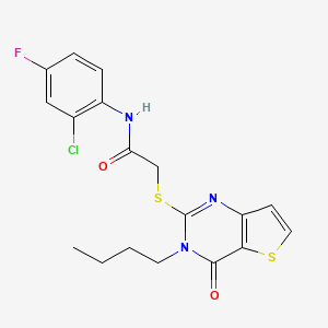 2-({3-butyl-4-oxo-3H,4H-thieno[3,2-d]pyrimidin-2-yl}sulfanyl)-N-(2-chloro-4-fluorophenyl)acetamide