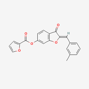 (2Z)-2-[(3-methylphenyl)methylidene]-3-oxo-2,3-dihydro-1-benzofuran-6-yl furan-2-carboxylate