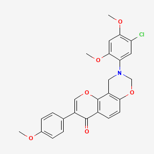 9-(5-chloro-2,4-dimethoxyphenyl)-3-(4-methoxyphenyl)-4H,8H,9H,10H-chromeno[8,7-e][1,3]oxazin-4-one