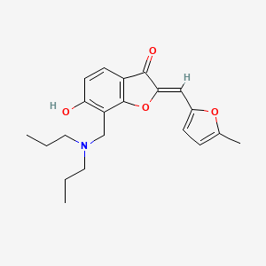 molecular formula C21H25NO4 B6478824 (2Z)-7-[(dipropylamino)methyl]-6-hydroxy-2-[(5-methylfuran-2-yl)methylidene]-2,3-dihydro-1-benzofuran-3-one CAS No. 929398-23-2