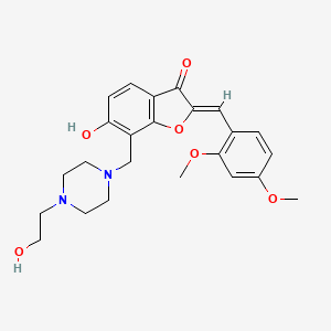 (2Z)-2-[(2,4-dimethoxyphenyl)methylidene]-6-hydroxy-7-{[4-(2-hydroxyethyl)piperazin-1-yl]methyl}-2,3-dihydro-1-benzofuran-3-one