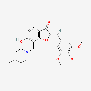 (2Z)-6-hydroxy-7-[(4-methylpiperidin-1-yl)methyl]-2-[(3,4,5-trimethoxyphenyl)methylidene]-2,3-dihydro-1-benzofuran-3-one