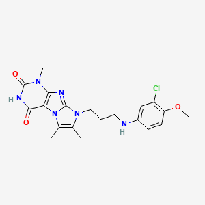 8-{3-[(3-chloro-4-methoxyphenyl)amino]propyl}-1,6,7-trimethyl-1H,2H,3H,4H,8H-imidazo[1,2-g]purine-2,4-dione