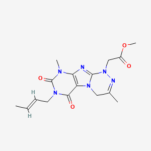 molecular formula C16H20N6O4 B6478866 methyl 2-{7-[(2E)-but-2-en-1-yl]-3,9-dimethyl-6,8-dioxo-1H,4H,6H,7H,8H,9H-[1,2,4]triazino[4,3-g]purin-1-yl}acetate CAS No. 929815-03-2