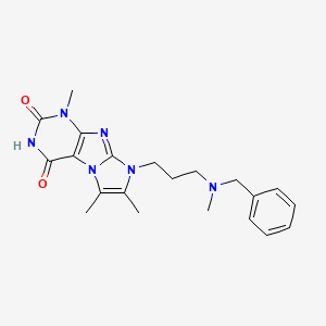 molecular formula C21H26N6O2 B6478880 8-{3-[benzyl(methyl)amino]propyl}-1,6,7-trimethyl-1H,2H,3H,4H,8H-imidazo[1,2-g]purine-2,4-dione CAS No. 923204-64-2