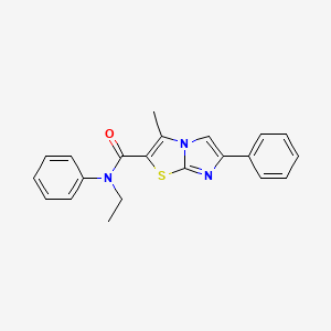 molecular formula C21H19N3OS B6478979 N-ethyl-3-methyl-N,6-diphenylimidazo[2,1-b]thiazole-2-carboxamide CAS No. 879918-17-9