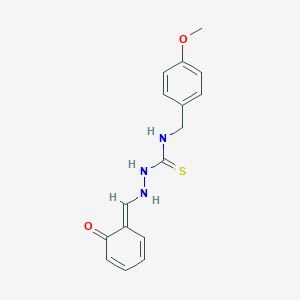 molecular formula C16H17N3O2S B064793 2-((2-Hydroxyphenyl)methylene)-N-((4-methoxyphenyl)methyl)hydrazinecarbothioamide CAS No. 186453-51-0