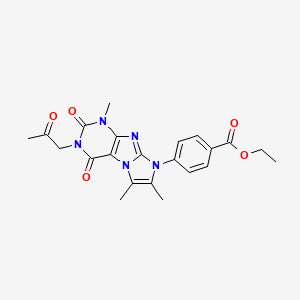 molecular formula C22H23N5O5 B6479516 ethyl 4-[4,7,8-trimethyl-1,3-dioxo-2-(2-oxopropyl)purino[7,8-a]imidazol-6-yl]benzoate CAS No. 896304-34-0
