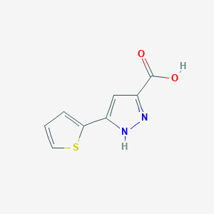 molecular formula C8H6N2O2S B064801 5-噻吩-2-基-1H-吡唑-3-羧酸 CAS No. 182415-24-3