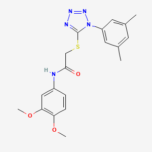 molecular formula C19H21N5O3S B6480119 N-(3,4-dimethoxyphenyl)-2-((1-(3,5-dimethylphenyl)-1H-tetrazol-5-yl)thio)acetamide CAS No. 893781-23-2