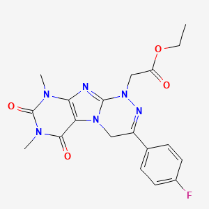 molecular formula C19H19FN6O4 B6480326 ethyl 2-[3-(4-fluorophenyl)-7,9-dimethyl-6,8-dioxo-4H-purino[8,7-c][1,2,4]triazin-1-yl]acetate CAS No. 898449-33-7