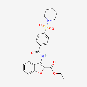 ethyl 3-[4-(piperidine-1-sulfonyl)benzamido]-1-benzofuran-2-carboxylate
