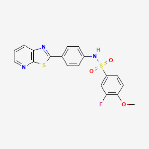 3-fluoro-4-methoxy-N-(4-{[1,3]thiazolo[5,4-b]pyridin-2-yl}phenyl)benzene-1-sulfonamide