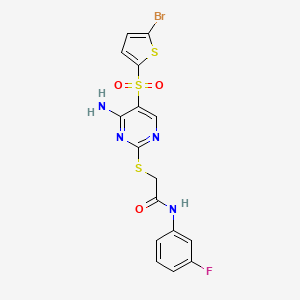 2-({4-amino-5-[(5-bromothiophen-2-yl)sulfonyl]pyrimidin-2-yl}sulfanyl)-N-(3-fluorophenyl)acetamide